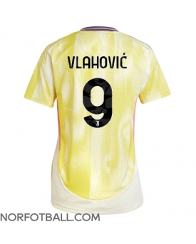 Billige Fotballdrakt Juventus Dusan Vlahovic #9 Replika Bortedrakt Dame 2024-25 Kortermet
